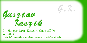 gusztav kaszik business card